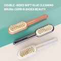 Double-sided Suede Cleaning Brush Long Handle Soft Bristles Rubber Cleaner Brush For Suede Nubuck Shoe Household Cleaning Tools. 