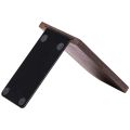 4Pcs Wooden Bookends with Metal Base Heavy Duty Black Walnut Book Stand with Anti-Skid Dots for Office Desktop.