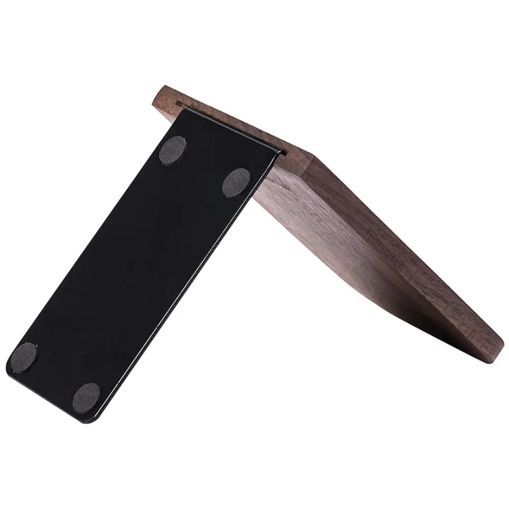 4Pcs%20Wooden%20Bookends%20with%20Metal%20Base%20Heavy%20Duty%20Black%20Walnut%20Book%20Stand%20with%20Anti-Skid%20Dots%20for%20Office%20Desktop%20-%20Image%205