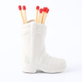Qiunery Cowboy Boot Match Holder Ceramic Cowgirl Boot Decor Bathroom Match Holder Western Cowboy Boot Design Matches Jar Home Decoration For Bathroom Bedroom Fireplace Kitchen.