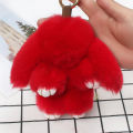 Cute Pluff Bunny Keychain Women Fur Pom Pom Angel Rabbit Key Ring Hare Plush Dolls Toy Girls Bag Car Key Pendant Kids Xmas Gift. 