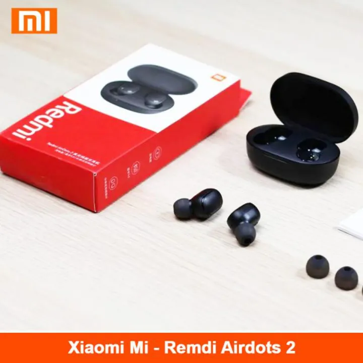 Redmi AirDots 2 Wireless Earbuds Headphones Bluetooth Headset TWS Earphone, Earbuds Bluetooth 5.0 TWS Air Dots Headset - Black