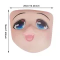 Cospaly Cute Big Eyes Loli Mask Anime Beautiful Girl Latex Half Face Masks Cartoon Character Comic-con Headgear Lolita. 