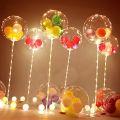 1Set Led Balloon With Column Stand Luminous Transparent Bobo Balloons Stand LED String Lights Wedding Birthday Party Decoration. 