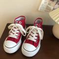 Autumn Red Shoes Canvas Shoes High-Top Women's Hong Kong Style2022New Year All-MatchinginsThick-Soled Small Sneakers. 