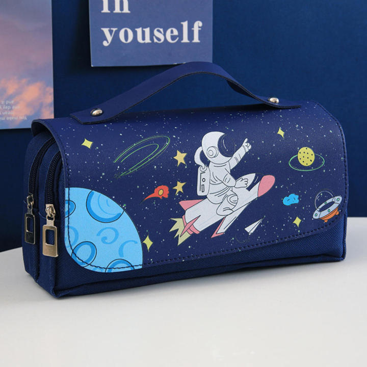 Astronaut-themed%20Pencil%20Case%20Outer%20Space%20Pencil%20Case%20Three-layer%20Capacity%20Pouch%20Waterproof%20Stationery%20Pouch%20Space-themed%20Pencil%20Bag%20-%20Image%202