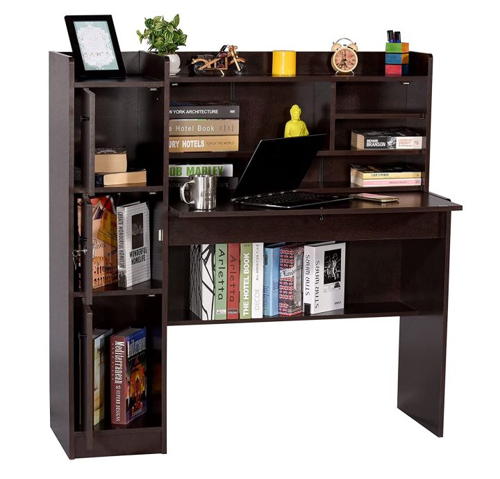 Reading Table and Study Desk with Storage and Lock. Height: 48 inches, Length: 48 inches & Width: 18 inches. melamine board Shop by Family Furniture