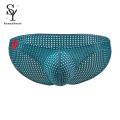 Sunnyheart Men Low Waist Briefs Low-rise See-through Hollow Out Lifting U-convex Men Briefs Men Low-rise Briefs. 
