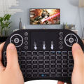 3-Color Backlit I8 Mini Wireless Keyboard 2.4GHz Air Mouse English Russian Keyboard with Touchpad Handheld for Android TV BOX. 