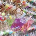 milk tea cup shape Simulated food Fun plastic Hardware Oil quicksand liquid Pendant for Fashion accessory Keychain decoration Gift option Bubble tea lovers Trendy summer accessory. 