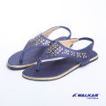 Walkar Ladies Flat-Blue Belt Sandal. 