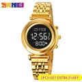SKMEI Muslim Qibla Watch Men Adhan Alarm Clock Calendar Islamic Al Harameen Fajr Time Wristwatch For Mens.