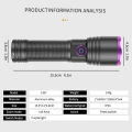 GC 10W 365nm Purple Light Flashlight, LED Powerful Flashlights, Rechargeable Powerful Fluorescent Detector, Purple Light Flashlight, For Pet Urine Detection, Resin Curing.