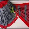 Exclusive Handloom Jhorna Saree For Women Red_Ash By Tangail Sari Collection(TAN) - Sari - Sari. 