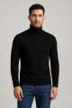 Premium Quality Solid Black &White Color High Neck Cotton Full Sleeve Sweater for Men Women.