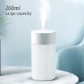 260ML Mini Humidifier USB Ultrasonic Air Humidifier LED Lamp Essential Oil Diffuser Car Purifier Aroma Anion Mist Maker Portable.