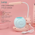 Snail Desk Lamp USB Charging Pen Holder Lamp Kid LED Night Light Reading Lamp With Pen Organizer Table Light. 