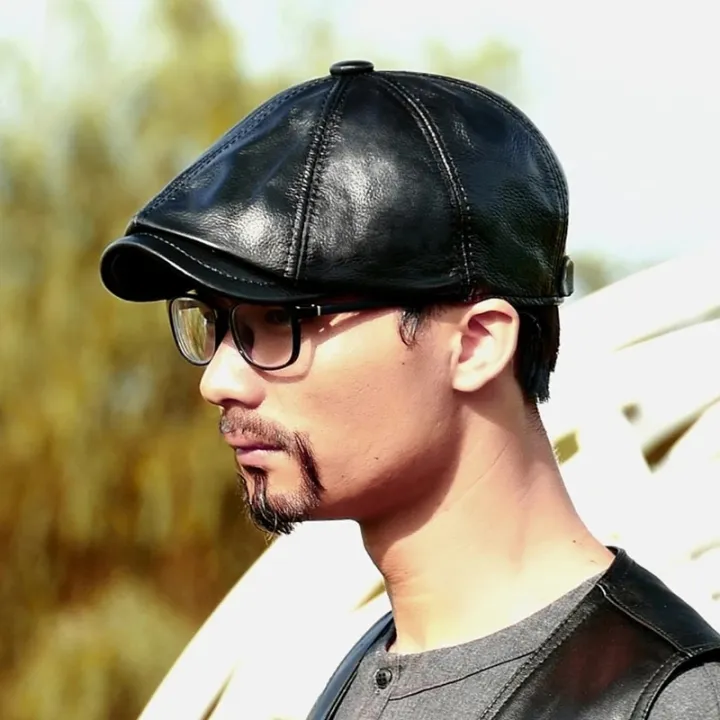 Men's%20%20Leather%20Warm%20Octagonal%20Cap,%20Casual%20Vintage%20Newsboy%20Cap%20Golf%20Driving%20Flat%20Cabbie%20Hat,%20Winter%20Male%20Artist%20Gatsby%20Cap%20-%20Image%203