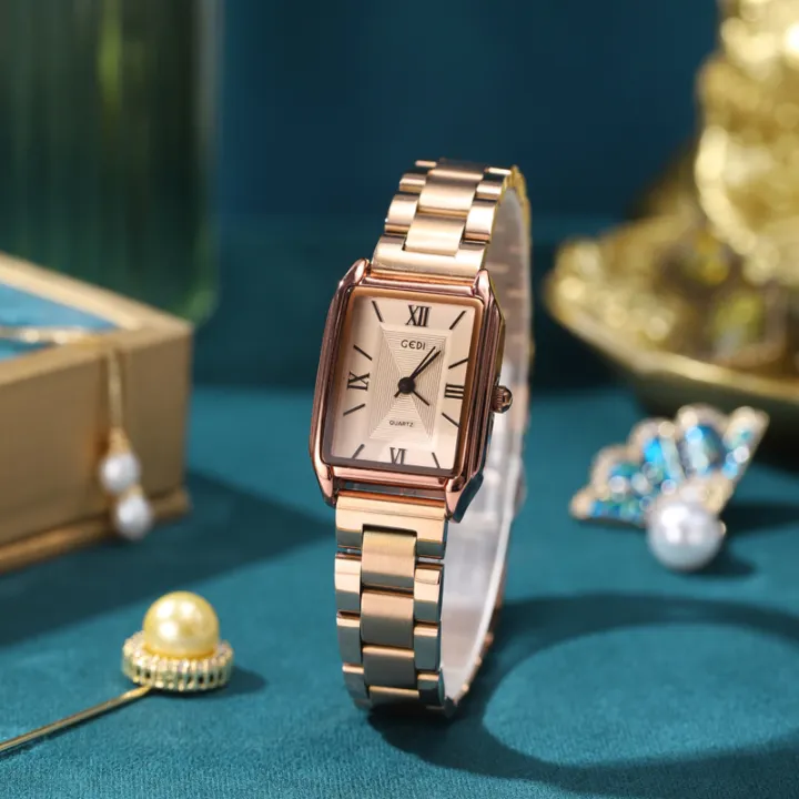 Classic%20Simple%20Square%20Watch%20Women's%20Instagram%20Style%20Niche%20Fashion%20Light%20Luxury%20High-end%20Korean%20Style%20All-match%20Steel%20Band%20Women's%20Watch%20-%20Image%204