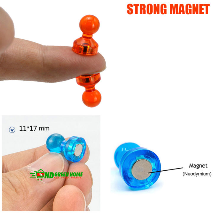 07%20pcs%20x%20Push%20Pin%20(11x17mm)%20Magnet%20Colorful%20Transparent%20Fridge%20Refrigerator%20Magnetic%20Pin%20-%20Image%204