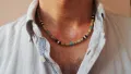 Men's African necklace, Men african Beaded jewelry, Surfer necklace Gifts for men, Wooden Beach Necklace. 