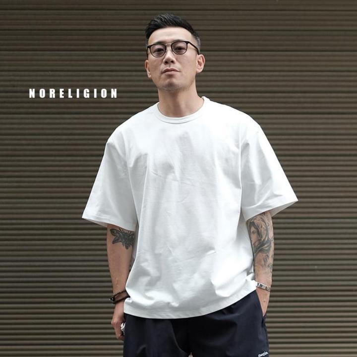 NORELIGIONHeavy300gCotton Short-SleeveTShirt White Loose All