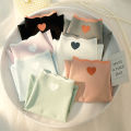 Comfort Fit Satin Heart Pattern Girls' Multicolor Panties - Breathable & Soft For Everyday.