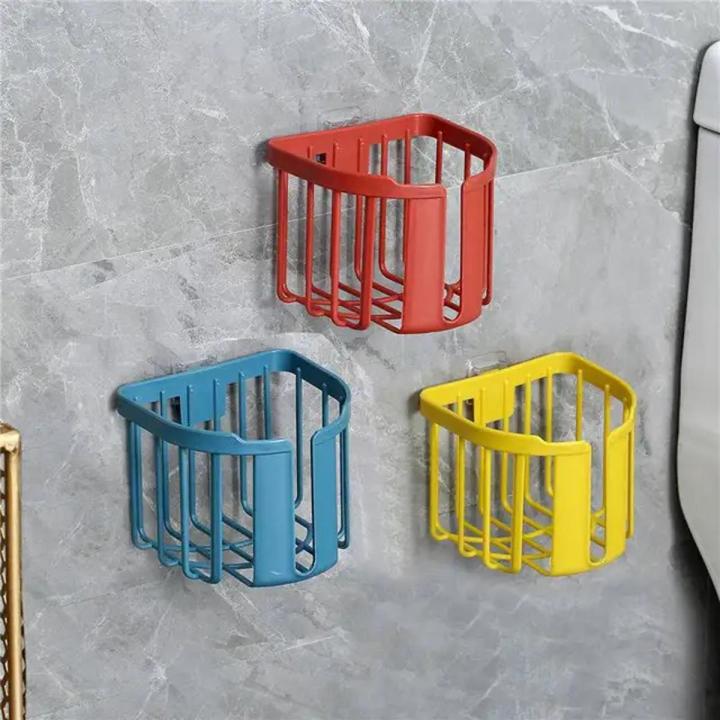 Toilet Paper Shelf Bathroom Kitchen Tissue Box Wall-Mounted Sticky Paper Storage Box Toilet Paper Holder Roll Paper