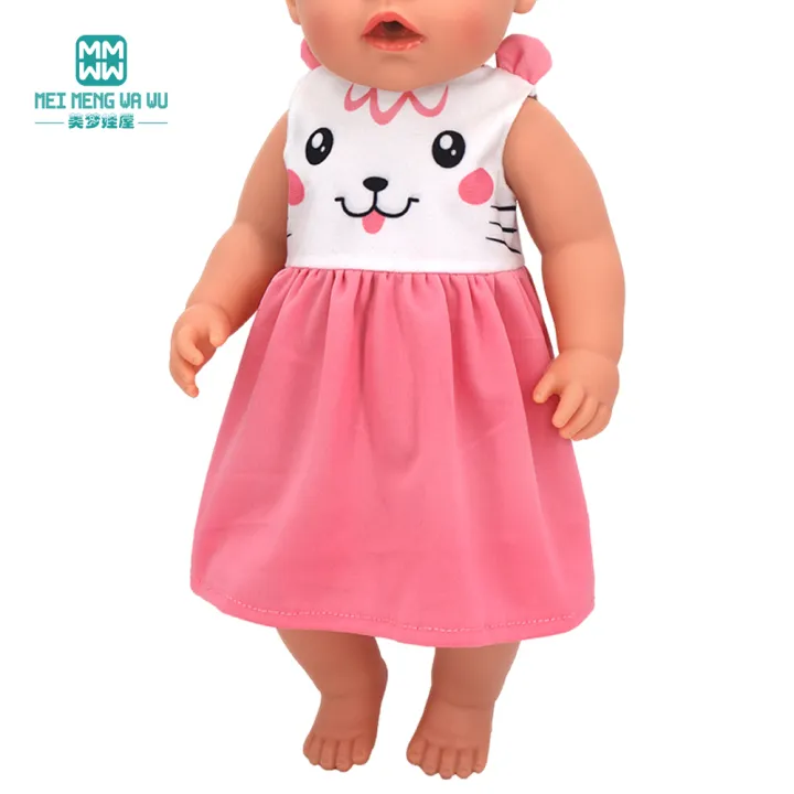 Doll%20Clothes%20for%2043%20cm%20new%20born%20doll%20and%20American%20doll%20accessories%20fashionable%20gauze%20dress,%20bow%20dress%20-%20Image%203