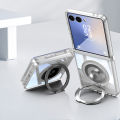 HODON 360° Rotatable Magnetic Kickstand Phone Case for Samsung Galaxy Z Flip 7 6 5 TPU+PC Clear Shockproof Cover.