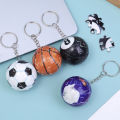 3D Puzzle Ball Keychain Cartoon Ball Shaped Jigsaw Basketball Football Puzzles Keyring Earth DIY Accessory.