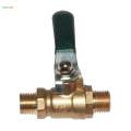 7x Heavy Duty Brass Ball Valve Shut-Off Switch, 1/4 '' Or 3/8 '' NPT Thread Pipe Fitting - Male to Male Green, 1/4.
