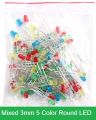 50Pcs LED Mixed 3mm 5 Color Red Green Blue Yellow White Round LED Light Emitting Diode Basic Light Bulbs. 