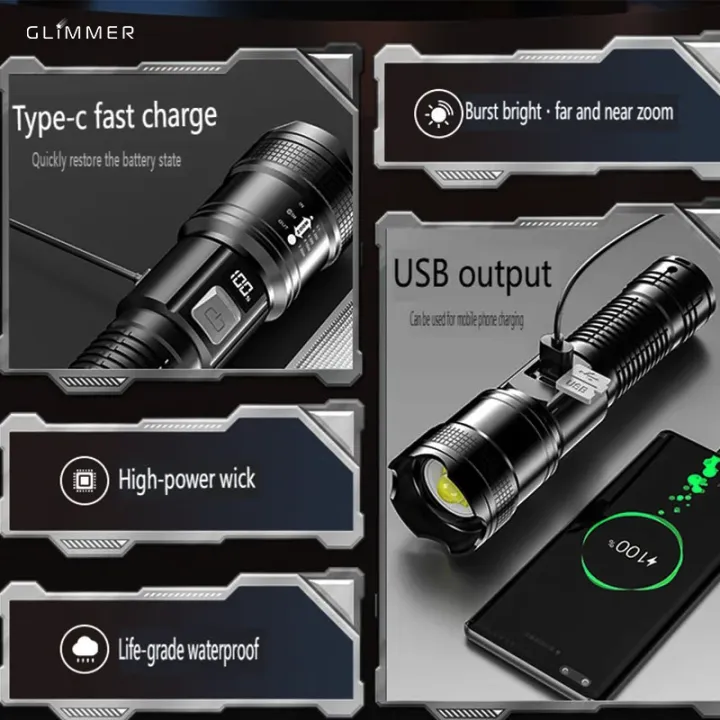 LED%20Camping%20Flashlight%201200mAh%2010W%20%20800%20Lumen%20USB%20Rechargeable%20Tactical%20Torch%20with%20Digital%20Display%20ABS%20-%20Image%204