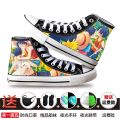 Anime Peripheral One Piece High-Top Canvas Shoes Luffy Zoro Ace Boys and Girls Children Graffiti Leisure Shoes. 
