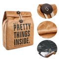 Non Toxic Washable Reusable Durable Picnic Cooler Box Brown Paper Camping Lunch Bag Outdoor Activities Practical Food Storage.