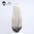Mudrock cosplay Wig Arknights Cosplay「HSIU 」Fiber synthetic wig Milky white gray gradient black brown Long hair game Arknights.