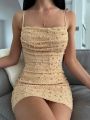 Lady Fashion Pearl Beading Short Dress Women Off Shoulder Sling Party Dress Elegant Slash Neck Bodycon Mini Dress Clubwear.
