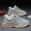 2022Winter Worker Boot Men's Low-Top Casual Warm with Velvet Thick Cotton Shoes Mid-Top Tide All-Matching Snow Boots Ankle Boots. 