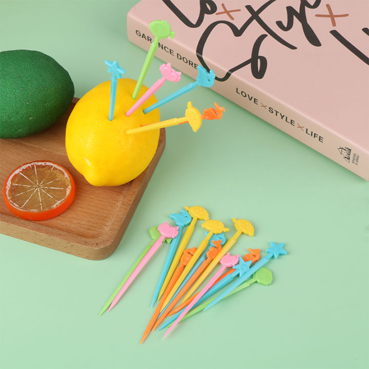 【Best-Selling】 20Pcs/Set Cute Animal Food Toothpicks Mini Cartoon Toothpicks Bento Fruit Forks Lunch Box Toothpick Bento Lunch Decoration Luolong