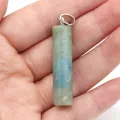 Natural Stone Pendant For Jewelry Making Rainbow Cylindrical Semi-precious DIY Necklace Handiwork Sewing Craft Accessory. 