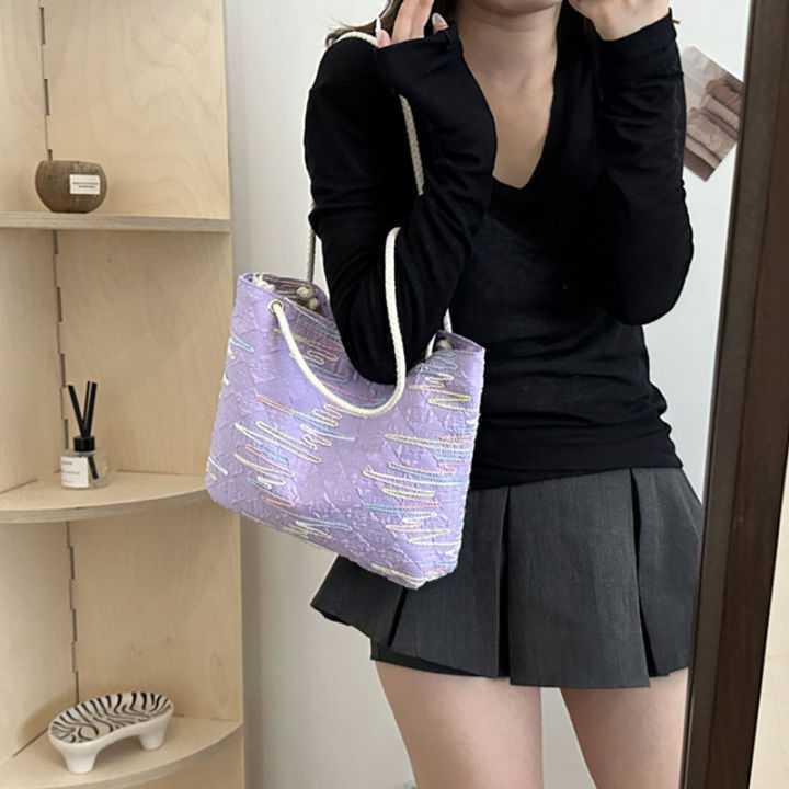 Stripe%20Large%20Capacity%20Tote%20Bag%20Students%20Classroom%20Canvas%20Bags%20Bags%20Women%202024%20Summer%20Shoulder%20Armpit%20Bag%20Mzea%20-%20Image%207