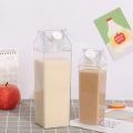 1000ml/500ml Milk Carton Water Bottle Transparent Plastic Milk Bottle Drinking Cup Clear Box Milk Storage Juice Tea Bottle.