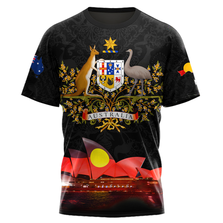 【Straggle Steipos】Summer Men's T Shirt Unisex Australia Flag Kangaroo