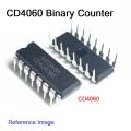 CD4060BE IC CD4060 IC DIP-16 Pin Leads 4060 IC Breadboard Friendly IC. 