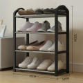 Stackable Shoe rack Durable Home/Dorm/Balcony 4-tier Organizer Multifunctional Removable assembly Storage shelf for Bedroom Closet Entryway Students Shoe storage. 
