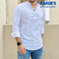 Upscale Need - Trendy Men's White Colour Formal Katua - Panjabi - Panjabi For Men - Sensible - Must Have - Designed - Urban Vibes.