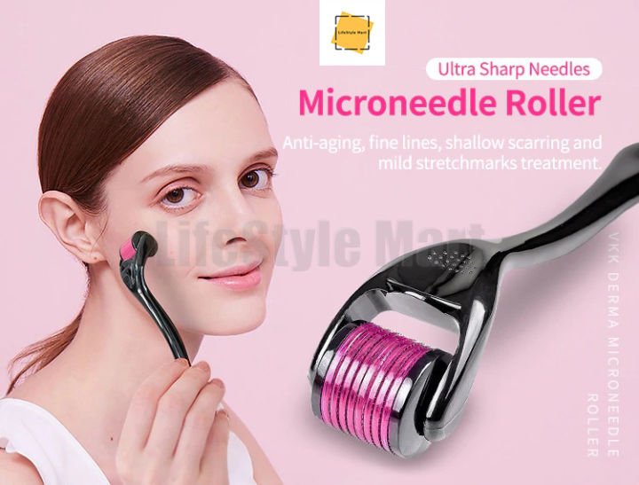 Dermaroller 0.25mm Titanium Microneedle Roller for Anti-Aging, Fine Lines, Scars, Stretch Marks - Professional Skin Care Tool