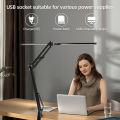 Double Head LED Desk Lamps Stepless Dimmable Led Computer Monitor Light USB Table Lamp for Office Study Reading Lighting Fixture.