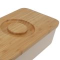 Butter Dish Minimalist Bread Box Sealed Design Large Capacity Modern Prevent Deformation with Wooden Lid for Kitchen. 